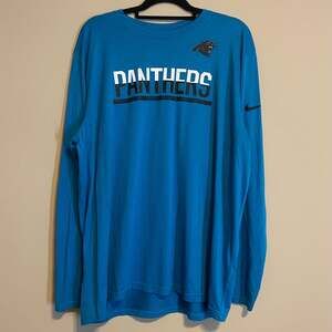 Nike NFL Carolina Panthers Sideline Training Dri-FIT Long Sleeve Shirt XXL Blue